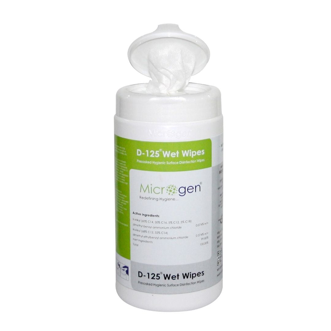 Microgen D-125 Wet Wipes, is Non Alcoholic Surface Disinfectant Wet Wipes, for All type of Healthcare Facilities, 60 Wipes Bucket
