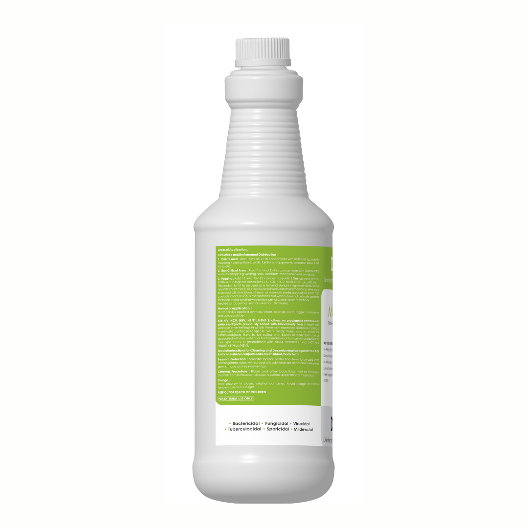 Microgen D-125 is a Surface and Environment Disinfectant Liquid, for all type of Healthcare Facilities, 1 liter pack