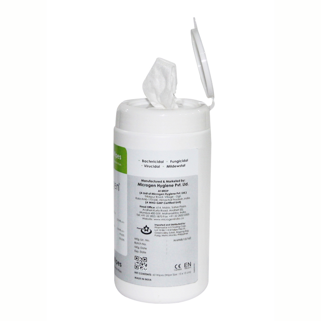 Microgen D-125 Wet Wipes, is Non Alcoholic Surface Disinfectant Wet Wipes, for All type of Healthcare Facilities, 60 Wipes Bucket